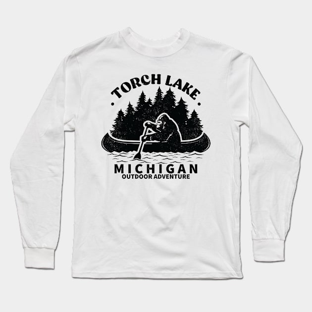 Torch lake Michigan Long Sleeve T-Shirt by Be Cute 